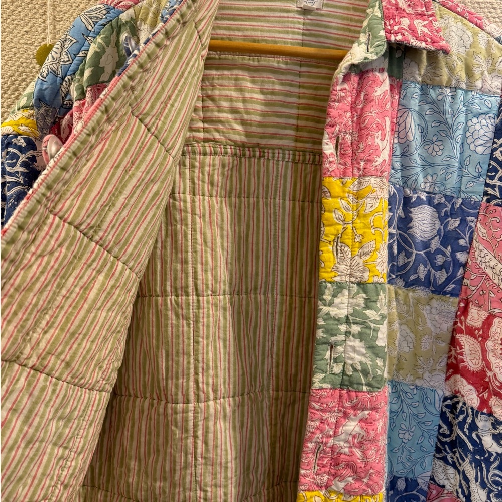 Patchwork Quilted Oversized Multicolor Jacket - Picture 8 of 11